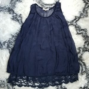 Prontomoda Giusy Navy Sleeveless Blouse